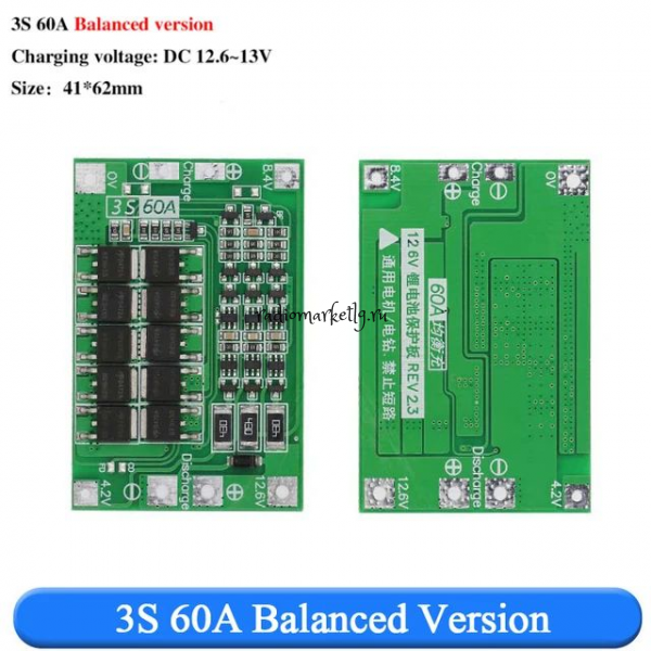   3S 12.6V 60A Li-ion  18650  