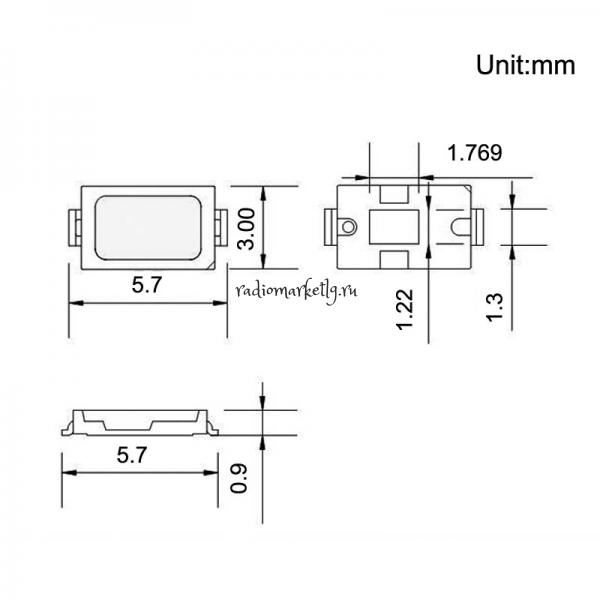  SMD 5730 () 0,5W  395nm-400nm(3 -3.2 , 60mA,  2-3LM/200-300mc 120 )