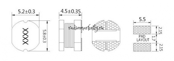  SMD CD54   6.8uH 2.4A (5x4)