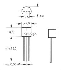   BC556B((pnp) -65V; 0,1A; 0,2W; 300MHZ; hfe=200-475)