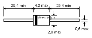          1N4148(U=75V; If=0,2A; trr=4ns Cd=4pF)