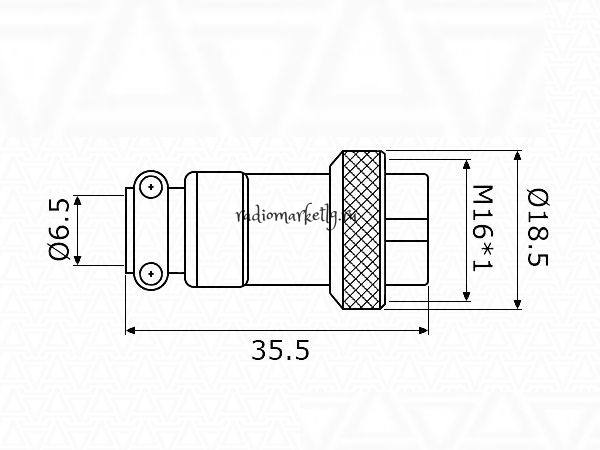   GX16-2a  ( )(7A 125V)