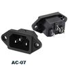 Штекер питания 3pin AC-07 сетевой монтажный (пласт)(10A, 250V) Штекер питания 3pin AC-07 сетевой монтажный (пласт)(10A, 250V)