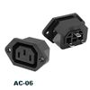 Гнездо питания 3pin AC-06 сетевое монтажное (пласт)(10A, 250V) Гнездо питания 3pin AC-06 сетевое монтажное (пласт)(10A, 250V)